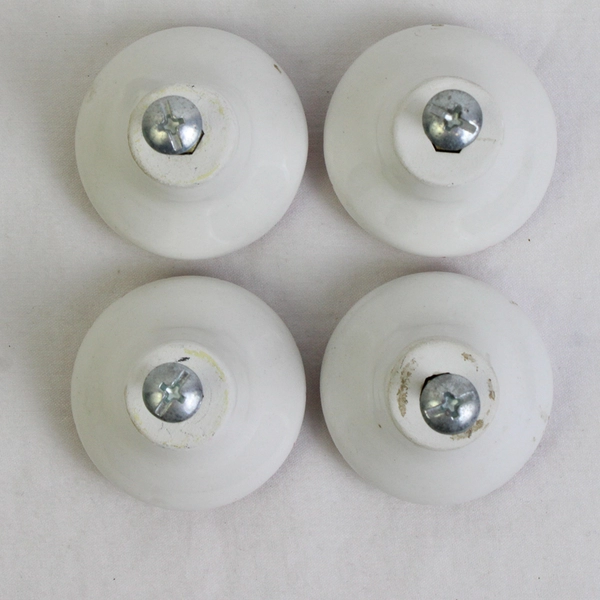 Lot of 4 Unbranded 1.5"x1" Round Ceramic Floral Design Drawer Pulls