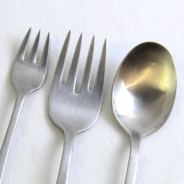 Lot Of 6 Wallace Silver Saybrook (Stainless) Flatware 3 Teaspoons & 3 Forks