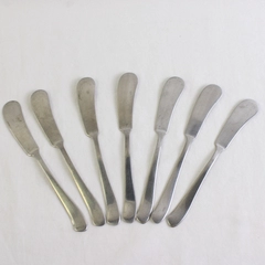 Lot Of 7 Wallace Silver Saybrook (Stainless) Flatware Butter Spreaders 6.25"