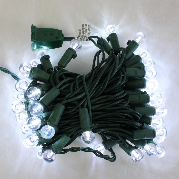 60 Cool White Sphere LED Stringed Lights in Box, Indoor/Outdoor 7 Spare Bulbs