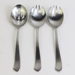 Lot Of 3 Wallace Silver Saybrook (Stainless) Flatware Serving Spoon & 2 Forks