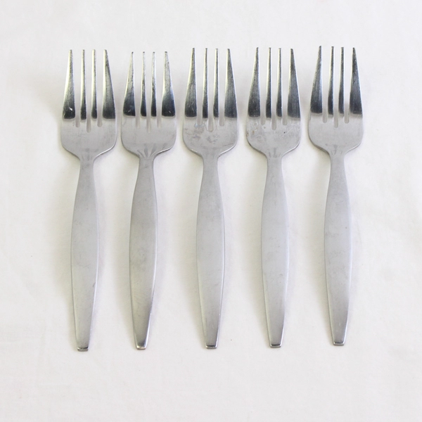 Lot Of 5 Oneida Silver Satin Teresa (Stainless) Flatware Salad Forks 7.25" Long