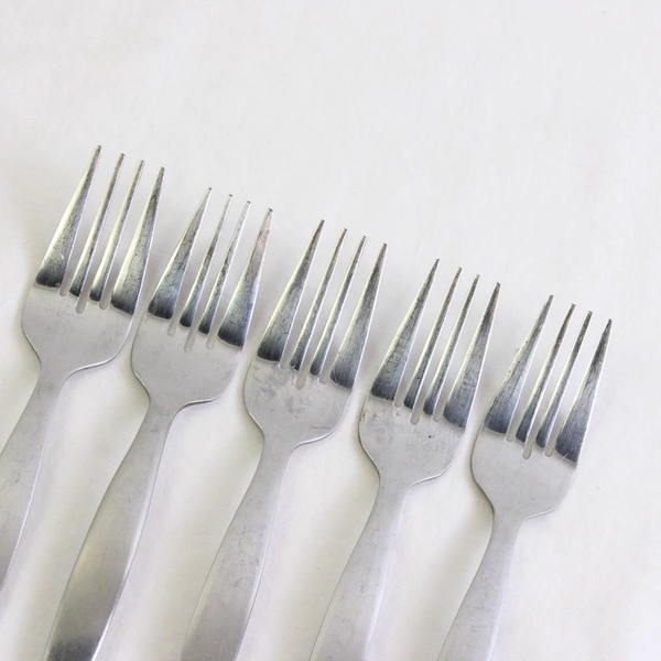 Lot Of 5 Oneida Silver Satin Teresa (Stainless) Flatware Salad Forks 7.25" Long