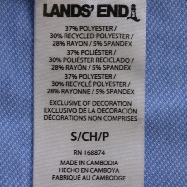 Lands' End Light Blue Short Sleeve Crew Neck T-Shirt Men's Size Small