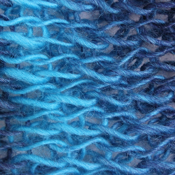 Women's Handmade Crochet Openwork Green Blue Purple Ombre Scarf 90"