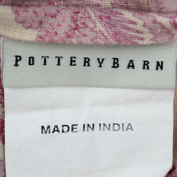 Lot Of 2 Matching Pottery Barn Pink/Cream Floral Standard Pillow Shams 25" x 30"