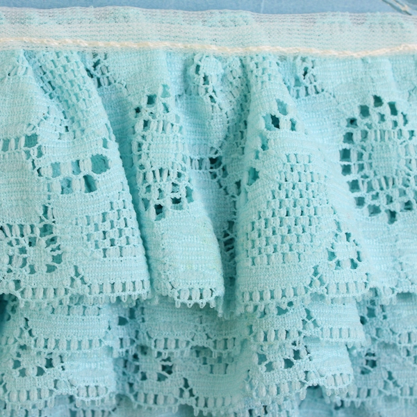 Vintage Ruffle Laces Fancy Trim Selection Blue Lace FLAWED