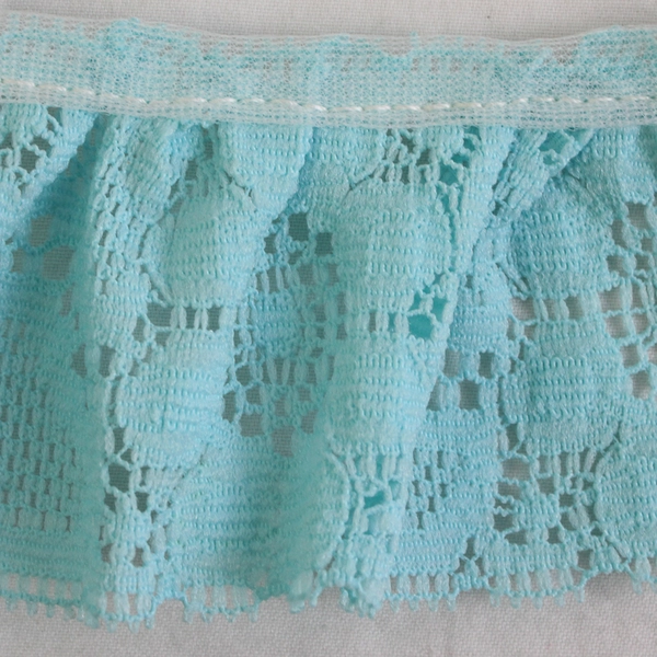 Vintage Ruffle Laces Fancy Trim Selection Blue Lace FLAWED