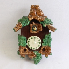 Vintage Ceramic Cuckoo Clock Wall Pocket 9"