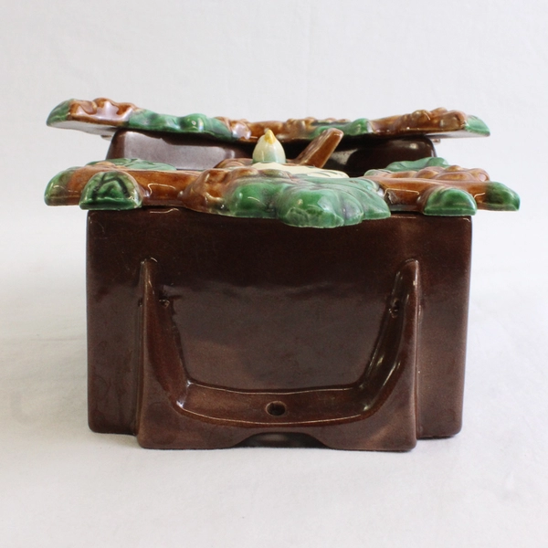 Vintage Ceramic Cuckoo Clock Wall Pocket 9"