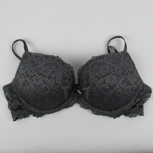 Smart & Sexy Gray Lacy Padded Underwired Bra Women's 38B