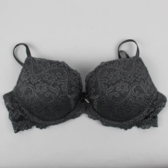 Smart & Sexy Gray Lacy Padded Underwired Bra Women's 38B