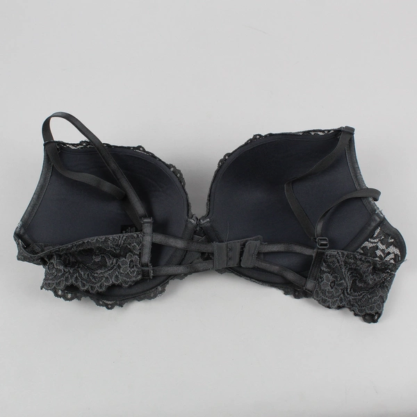 Smart & Sexy Gray Lacy Padded Underwired Bra Women's 38B