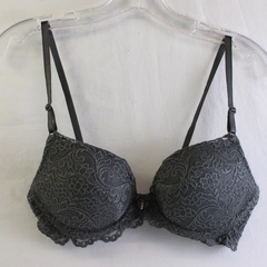 Smart & Sexy Gray Lacy Padded Underwired Bra Women's 38A