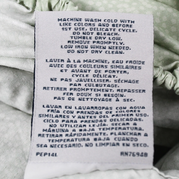 Perry Ellis Portfolio Green Spotted Fitted Sheet Queen Size 100% Polyester