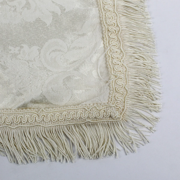 Unbranded Cream/White Rectangular Tablecloth With 1.5" Long Fringe 65" x 48"