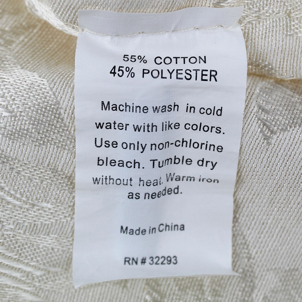 Unbranded Cream/White Rectangular Tablecloth With 1.5" Long Fringe 65" x 48"