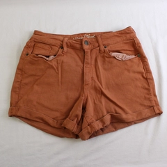 Universal Thread Women's 6/28 Orange High-Rise Midi Denim Cuffed Short