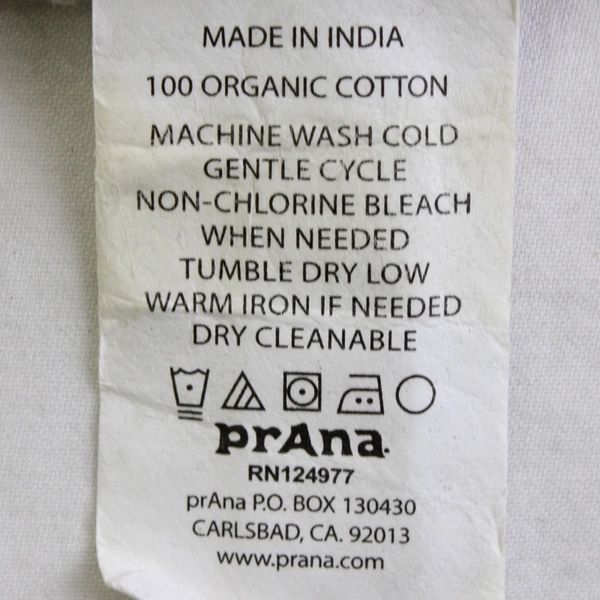 Prana Solid Beige/Green Color Striped Short Sleeve V-Neck T-Shirt Men's Size L