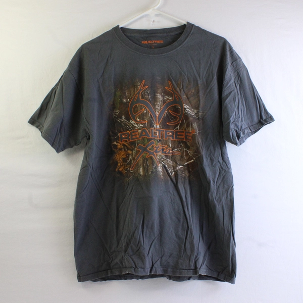 Realtree Camo Realtree Xtra Printed Gray Short Sleeve T-Shirt Men's Size L