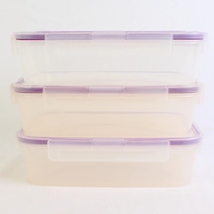 Set of 3 Snapware 4-Cups Clear Plastic Food Storage Containers