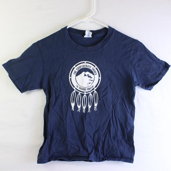 Port & Company Confederate Tribes of Grande Rhonde Navy T-Shirt Youth Small
