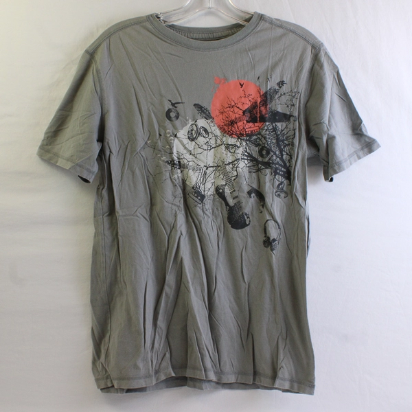 Mossimo Supply Co. Gray Music-Themed Cotton Graphic T-Shirt Youth Size XL 16/18