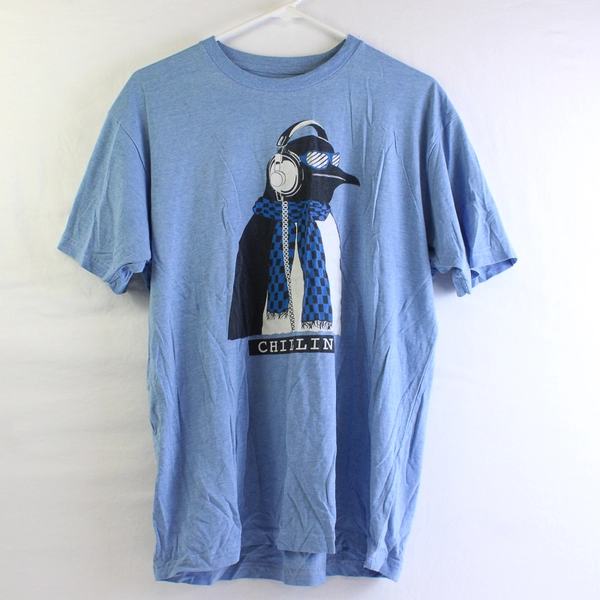 Riot Society Blue Penguin T-Shirt Men's Size Large