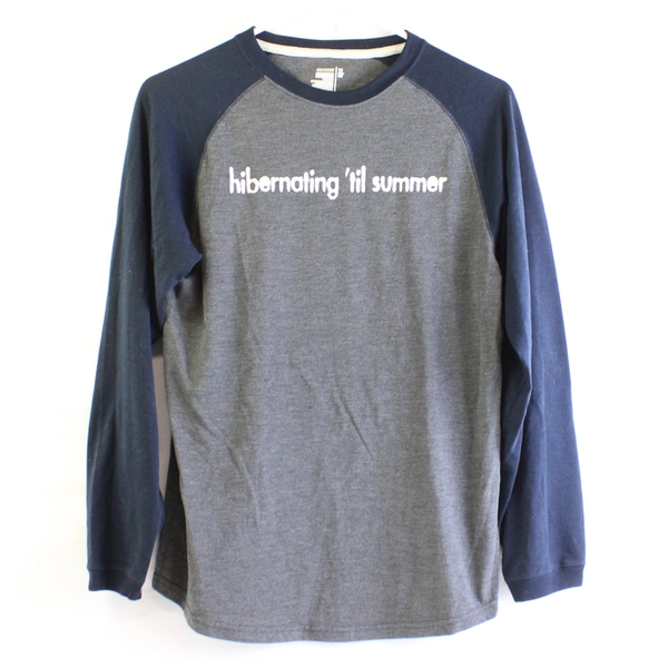 Old Navy Gray and Blue Long-Sleeve Pajama Shirt Youth's XL 14