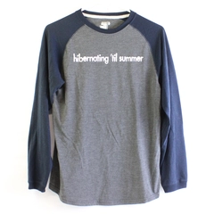 Old Navy Gray and Blue Long-Sleeve Pajama Shirt Youth's XL 14