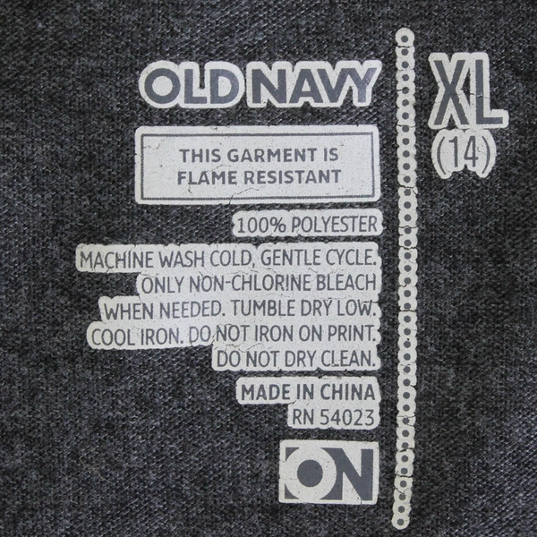 Old Navy Gray and Blue Long-Sleeve Pajama Shirt Youth's XL 14