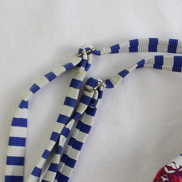 Ceptiva Red and Blue Patterned Swimsuit Tankini Top Women's Size Small