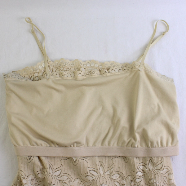 No Boundaries Beaded Beige Spaghetti Strap Tank Top Juniors Size L 11/13