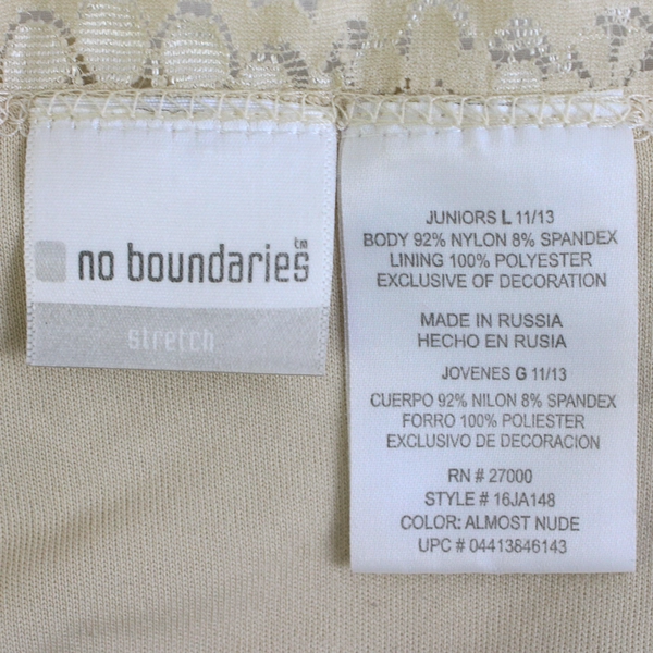 No Boundaries Beaded Beige Spaghetti Strap Tank Top Juniors Size L 11/13