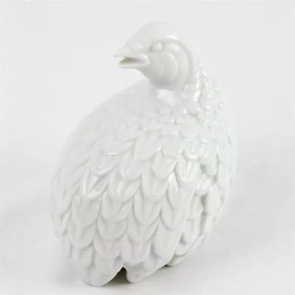 Vintage Homco White Porcelain Quail Grouse Partridge Bird Figurine 4.5"