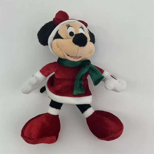 Disney Just Play Minnie Mouse Christmas Bean Bag Plush 9"