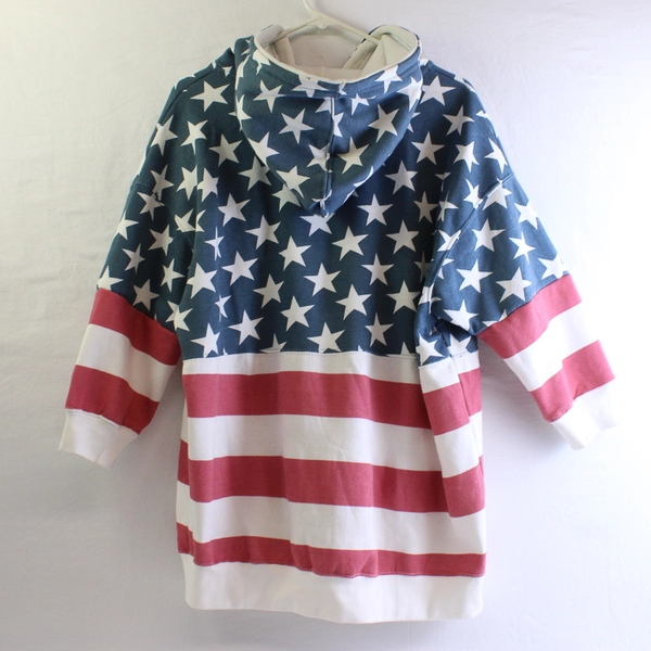 PFI Fashions American Flag Zip-Up Hoodie Women's XL