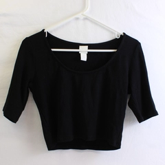 H&M Black Crop Top T-Shirt Women's Size Medium