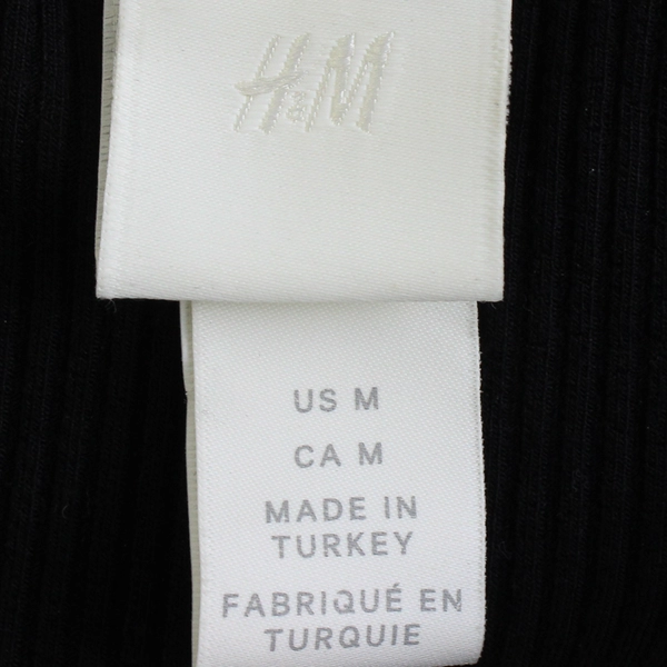 H&M Black Crop Top T-Shirt Women's Size Medium