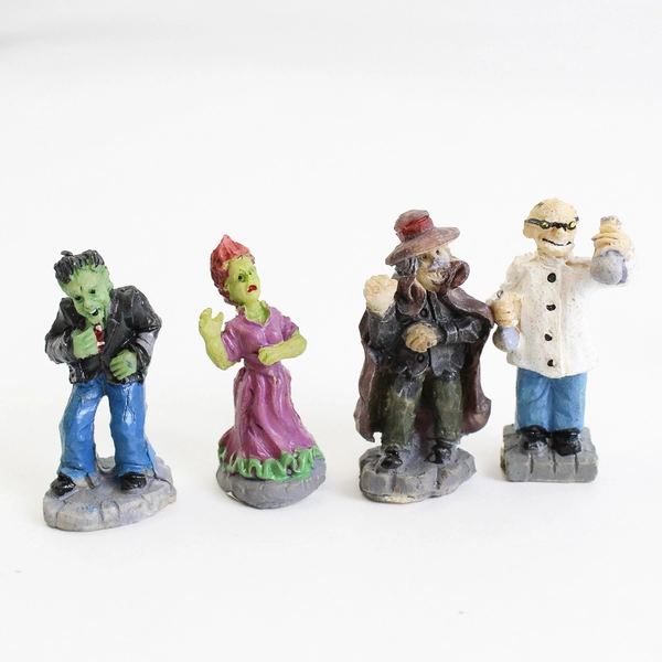 Lot Of 14 Miniature Halloween Figurines 1.75 Inch