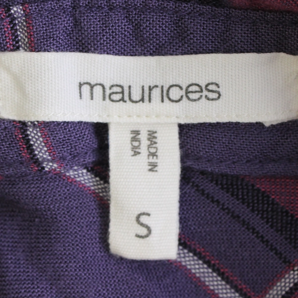 Maurices Purple and Pink Plaid Long-Sleeve Button-Up Top Women's Small