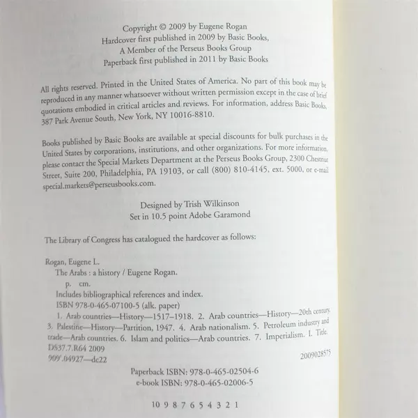 The Arabs: A History by Eugene Rogan Paperback Good Blemish Front Cover