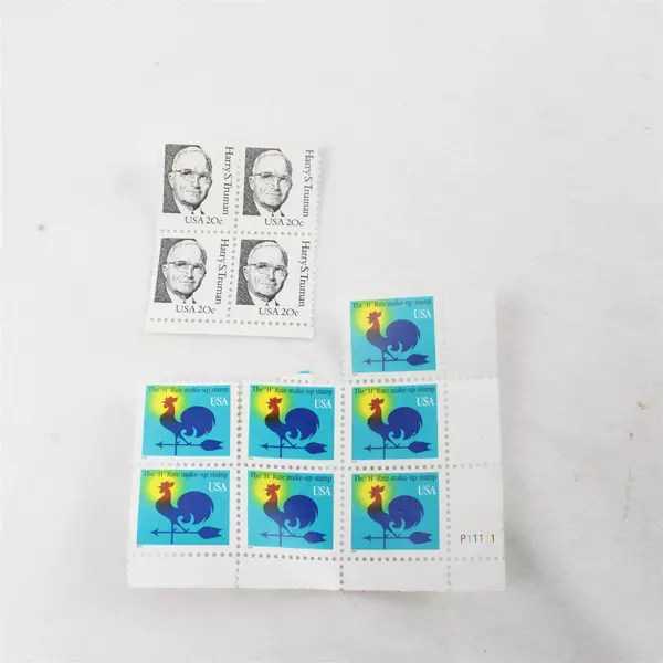Lot Of 11 Stamps: 4 Harry Truman Cents Stamps & 7 H Rate Make Up Stamps