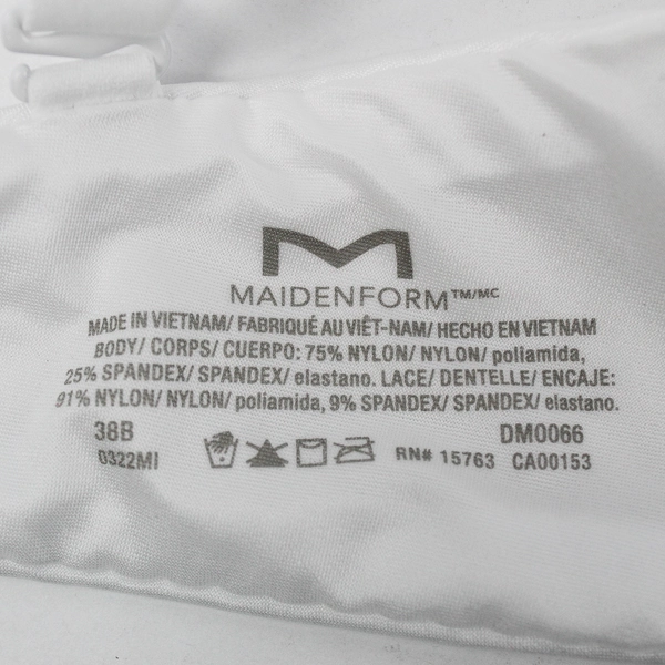 Maidenform White Padded Underwired T-Shirt Bra Women's 38B