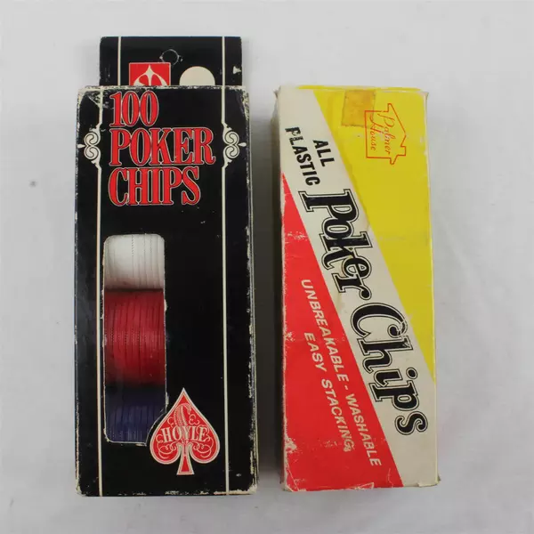 Palmer House 100 Poker Chips & Hoyle 100 Poker Chips Original Boxes