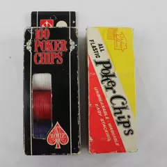 Palmer House 100 Poker Chips & Hoyle 100 Poker Chips Original Boxes
