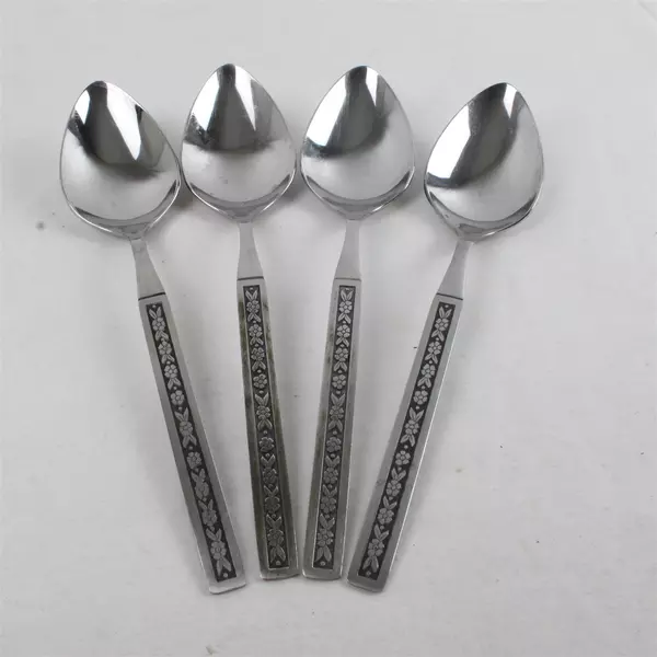 Set of 4 Phoenix Profile Stainless Serving Spoons Glossy 8.25in 