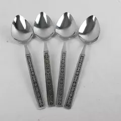 Set of 4 Phoenix Profile Stainless Serving Spoons Glossy 8.25in 