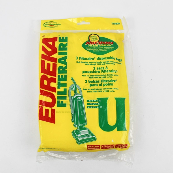 New in Package Eureka Vacuum Bags 57802A Filteraire Style U 3 Disposable Bags