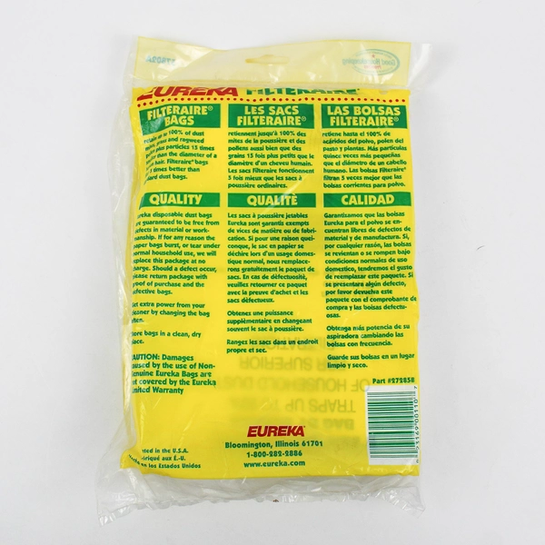 New in Package Eureka Vacuum Bags 57802A Filteraire Style U 3 Disposable Bags